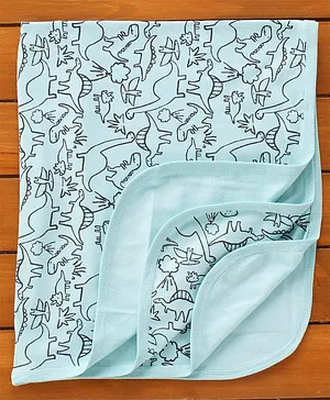 Simply Cotton Interlock Towel Dinosaur Print - Blue