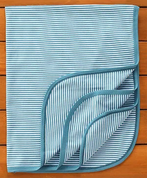 Simply Cotton Interlock Towel Striped Print - Blue