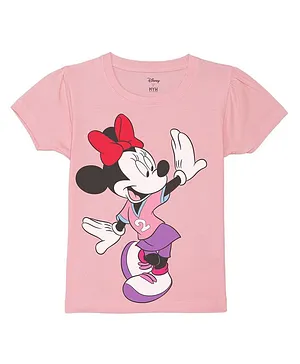 Disney By Wear Your Mind Mickey & Friends Featuring Half Sleeves Minnie Mouse Graphic Printed Tee - Pink