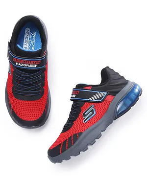 Skechers Razor Flex Air Casual Shoes with Velcro Closure - Red Black