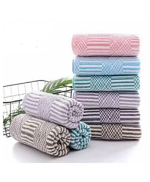 JARS Collections 100% Microfiber Very Soft Striped Baby Hand Towel Pack of 6 -Multicolor
