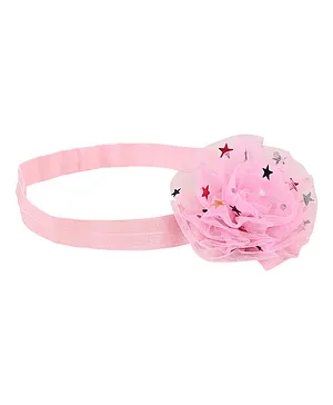 Aye Candy Star Embellished Rose Appliqued Headband - Pink