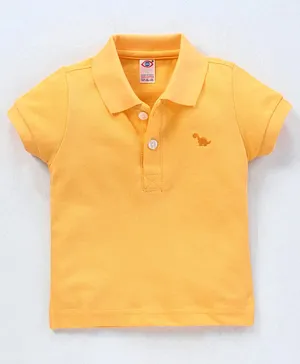 Zero Cotton Half Sleeves Polo T-Shirt Solid Colour - Yellow