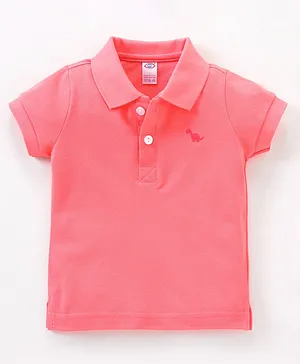 Babyhug Cotton Half Sleeves Polo T-Shirt Solid Colour - Orange