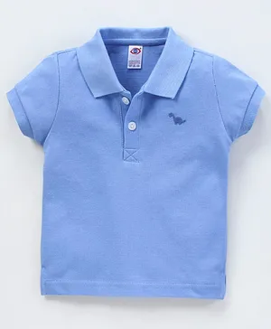Zero Cotton Half Sleeves Polo T-Shirt Solid Colour - Sky Blue
