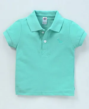 Zero Cotton Half Sleeves Polo T-Shirt Solid Colour - Aqua Blue
