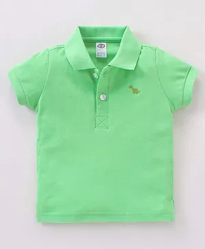 Zero Cotton Half Sleeves Polo T-Shirt Solid Colour - Green