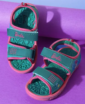 Kidsville Barbie Theme Printed Sandals - Blue Pink