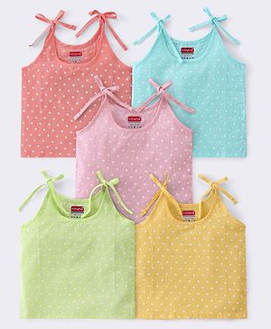 Babyhug 100% Cotton Tie Knot Jhabla Floral Print Pack of 5 - Multicolour