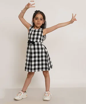 Buy Tokyo Talkies Women Black  White Checked Fit And Flare Dress  Dresses  for Women 10336477  Myntra