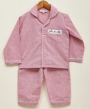 Liz Jacob Pink Sweet lullaby Cotton Nightwear For Girls