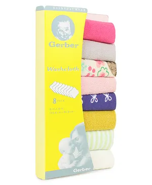 Kritiu Cotton Hand & Face Towels Multiprint Pack of 8 - Multicolour