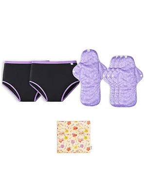 SuperBottoms Max Absorb Period Panties With Flow Lock Cloth Pads - Black