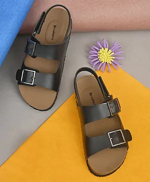 Briskers Double Strap Unisex Comfort Sandals - Black