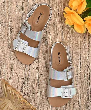 Briskers Double Strap Unisex Comfort Sandals - Silver