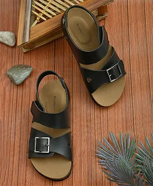 Briskers Double Strap Unisex Comfort Sandals - Black