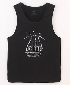 PUMA Cotton Sleeveless BASKETBALL Tank - Black