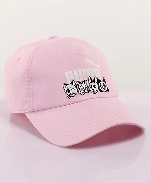 Puma Knitted Free Size Summer Cap Animal Face Print - Pink