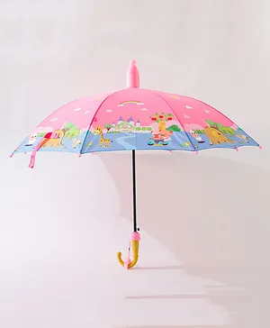 Babyhug Animal Print Umbrella  Free Size - Pink