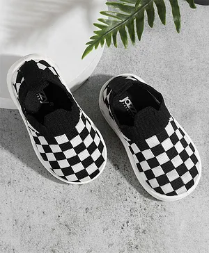 Jazzy Juniors Unisex Checkered Casual Shoes - White