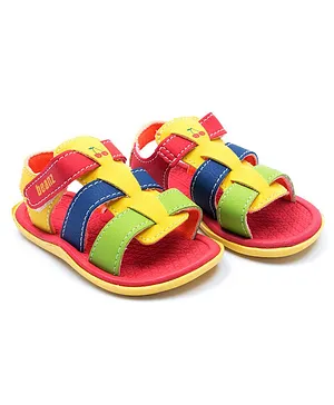 Beanz Unisex Springy Velcro Sandals - Red Blue