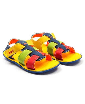 Beanz Unisex Springy Velcro Sandals - Blue Yellow