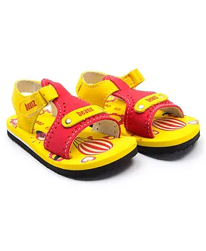 Beanz Unisex Supples Velcro Sandals - Red Yellow