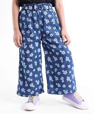 Babyhug Cotton Ankle Length Culottes Floral Print - Dark Blue