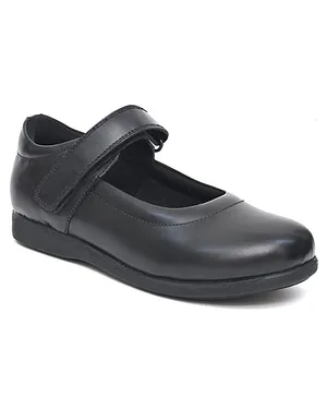 Fresh1947Feet  Velcro Closure Leather School Shoes - Black