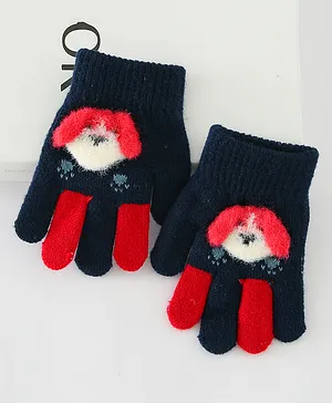Babyhug Puppy Applique Gloves - Navy