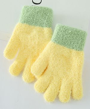 Babyhug Color Block Gloves - Yellow