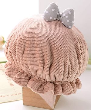 Babyhug Woollen Cap With Bow  - Pink