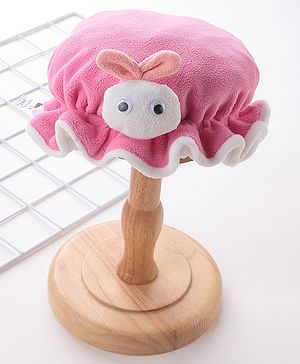 Babyhug Woollen Cap With Bunny Applique - Dark Pink