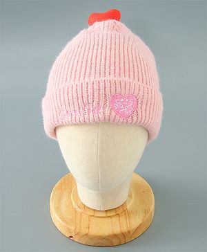 Babyhug Heart Design Cap Medium Size - Pink