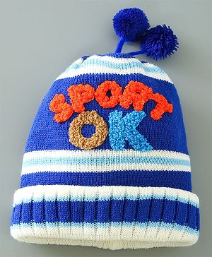 Babyhug Woolen Cap Blue - Diameter 11.5 cm