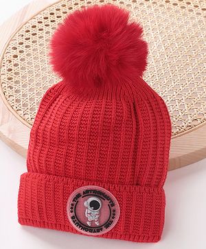Babyhug Woollen Cap Red Medium - Diameter 11 cm