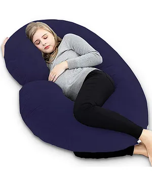Pumpum C Shape Hollow Fiber Maternity Pillow - Navy Blue
