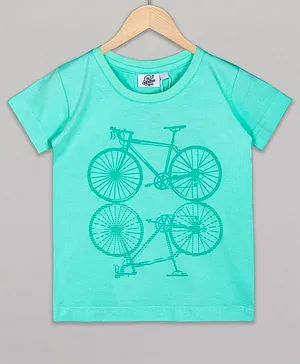 The Sandbox Clothing Co Half Sleeves Bicycle Printed Tee - Green