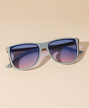 DukieKooky Blue Lens Blue Frame Square Sunglasses - Blue