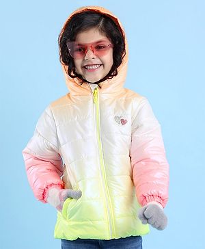 Babyhug Full Sleeves Hooded Jacket with Heart Patch - Pink