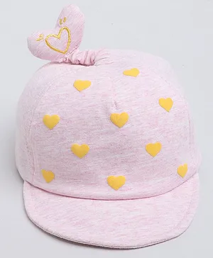 Tipy Tipy Tap Cotton Heart Embroidered Cap - Pink