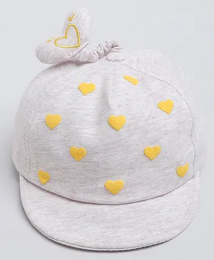 Tipy Tipy Tap Cotton Heart Embroidered Cap - Grey