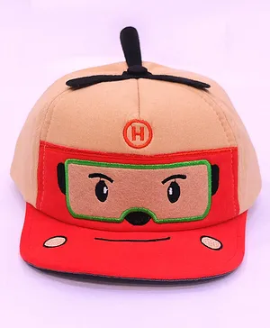 Tipy Tipy Tap Canvas Robot Cap - Beige & Red