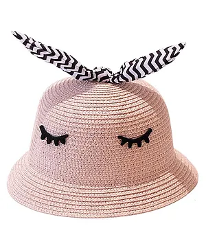 Tipy Tipy Tap Jute Eyes Summer Beach Hat - Pink