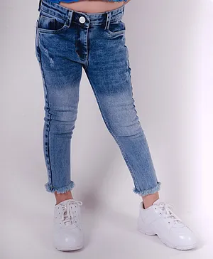 Little Carrot Button Down Stretchable Cotton Denim Jeans - Indigo