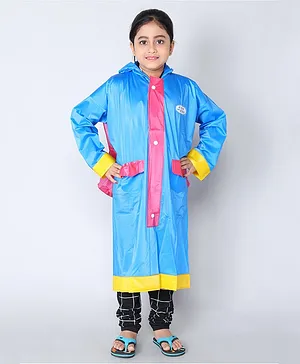 Aristocrat Full Sleeve Nylon Colour Blocked Raincoat -Blue