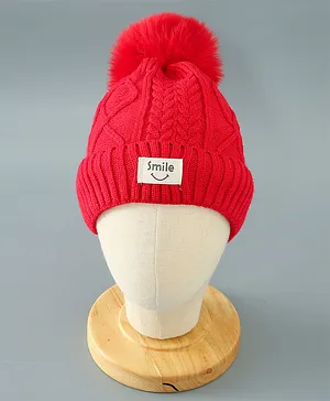 Babyhug Woolen Cap Red - Diameter 11.5 cm