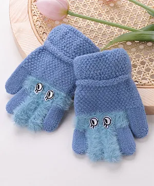 Babyhug Acrylic Woollen Hand Gloves - Blue