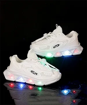 PASSION PETALS Solid LED Shoes - White
