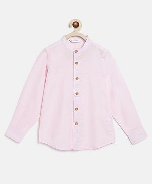 Campana Full Sleeves Solid Shirt - Pink